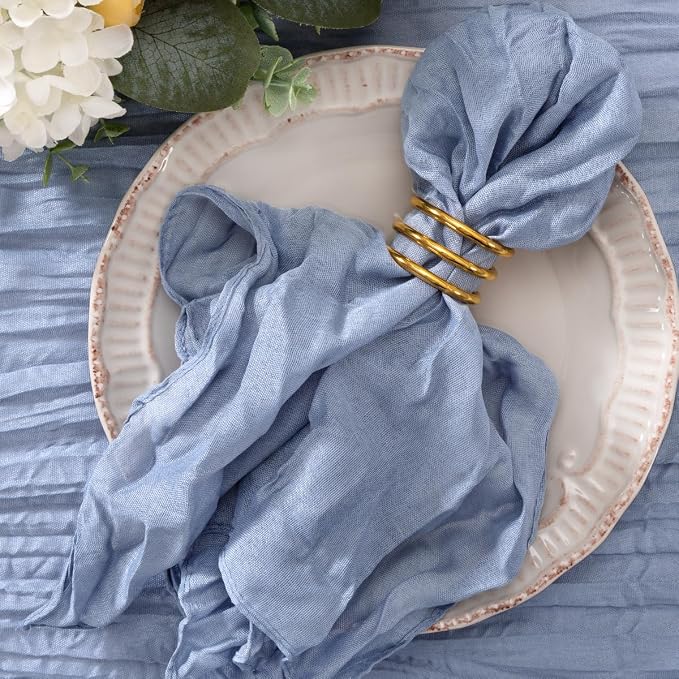 Cheesecloth Napkins Dusty Blue Cloth Napkins Bulk,Set of 20 by Jimtx