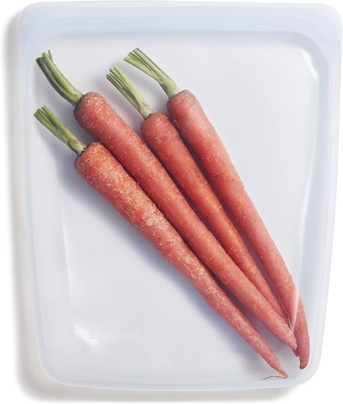 Stasher Silicone Reusable Storage Bag, 1/2 Gallon (Clear) & Silicone Reusable Storage Bag, Stand-Up Mini (Clear) - Image 2