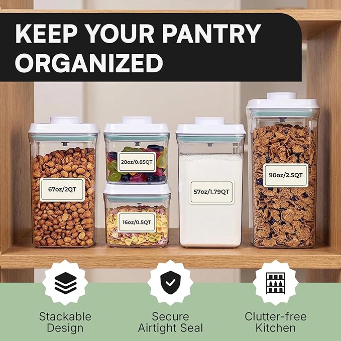 Bop Top Airtight Food Storage Containers | Pop-Top Lid | 3.5 Cups / 28 Oz | kitchen canister set, for flour, sugar, snacks, pasta, baking - Image 5