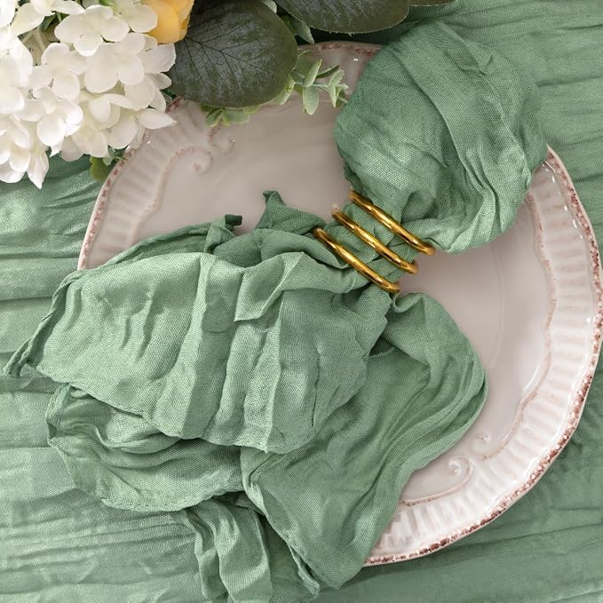 Cheesecloth Napkins Sage Green Cloth Napkins Bulk,Set of 50 | 21''x21'',Washable Boho Table Gauze Fabric Napkins,for Wedding Baby Bridal Shower Dinner Party Decor by Jimtx
