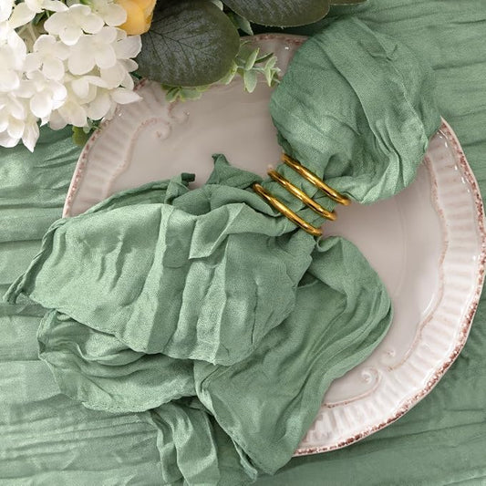 Cheesecloth Napkins Sage Green Cloth Napkins Bulk,Set of 50 | 21''x21'',Washable Boho Table Gauze Fabric Napkins,for Wedding Baby Bridal Shower Dinner Party Decor by Jimtx