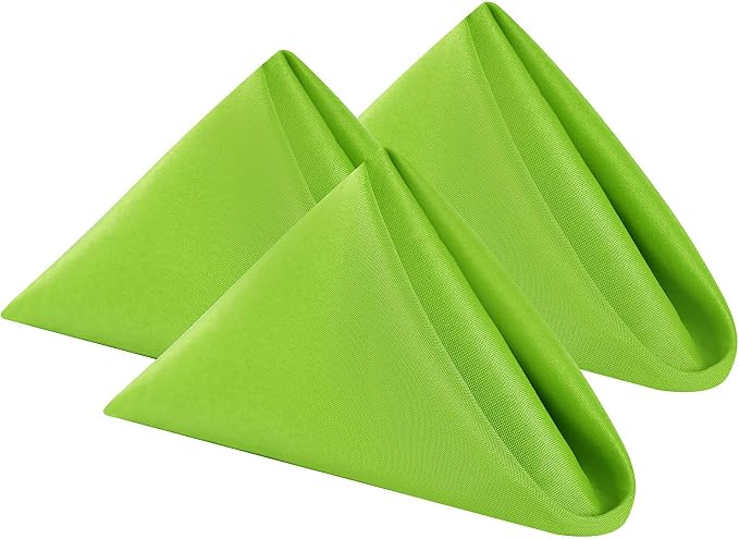 Cloth Napkins 17x17 inch Washable Polyester Dinner Napkins Soft Table Napkins for Wedding Party Dining Banquet(Apple Green,25PCS) by Cupuamon