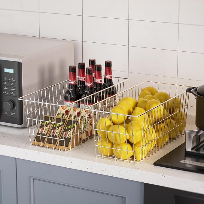 SANNO 15.7in Freezer Baskets Bins - Freezer Storage Containers Organizer for Office, Bathroom, Pantry - Image 3