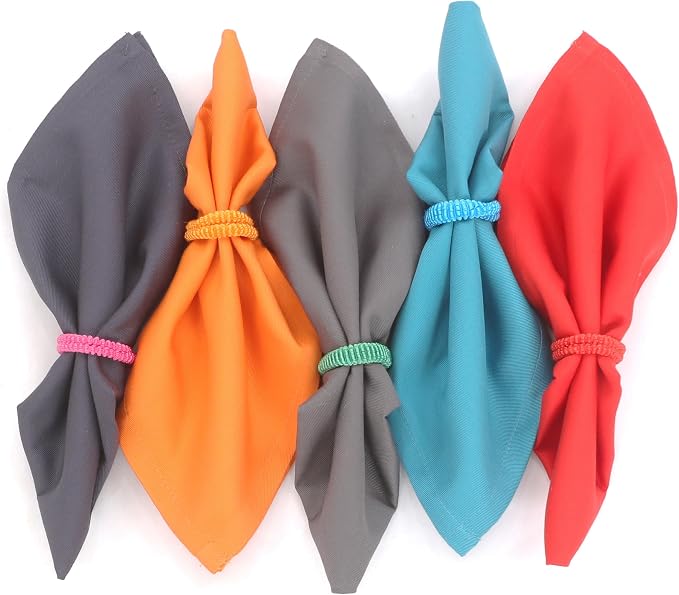 Ruvanti Cloth Napkins Set of 24, 18x18 Inch Napkins Cloth Washable, Soft, Durable, Absorbent, Cotton Blend. Table Dinner Napkins Cloth for Christmas Parties, Restaurant, Weddings, Dinner - Multi Color - Image 7