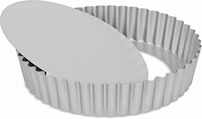 Patisse Extra Deep Round Quiche Pan with Removable Bottom 9-7/8" or 25 cm in Diameter Nonstick Coated Silver Top Series Gray Metallic Color by patisse