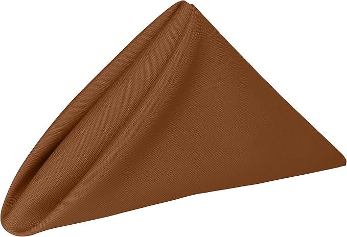 17x17-Inch Polyester Cloth Napkins, Copper, Set of 120 | Bulk Case of 10 Dozen, Square, Seamless, Serged Edges, Machine Washable, Wrinkle-Resistant, Flame-Resistant, Stain-Resistant by UltimateTextile