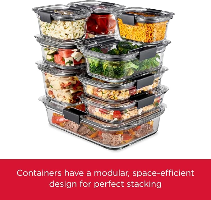 Rubbermaid Brilliance Glass Food Storage Containers, 8 Cup, Set of 2, BPA-Free, Leak-Proof, Clear - Image 5