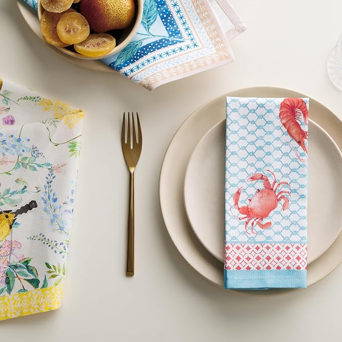 Maison d' Hermine Cloth Napkins Set of 4 Reusable 100% Cotton (18" x 18") | Everyday Square Napkins Cloth Washable Dinner Party Wedding Restaurant Hotel Kitchen Spring Summer - Lobster Love - Image 9