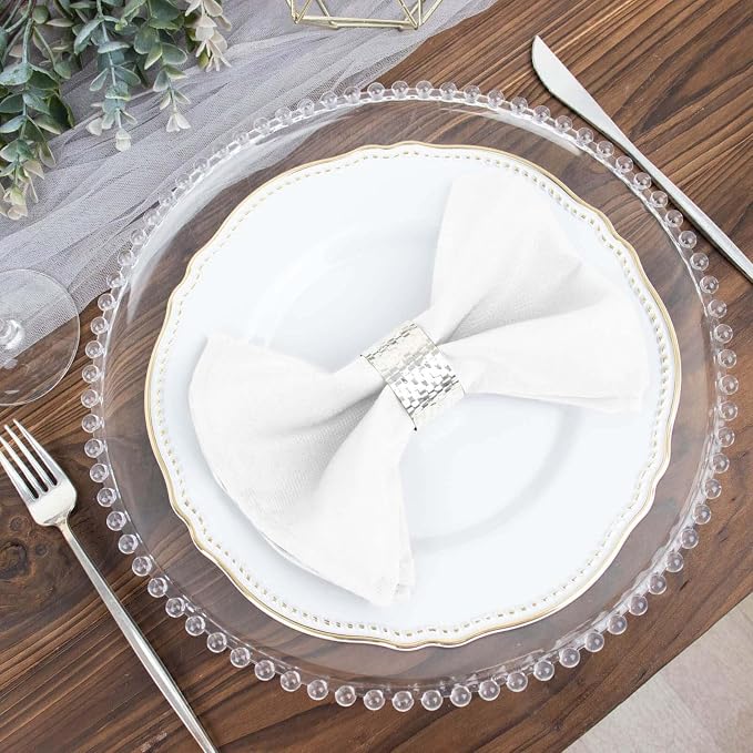 Efavormart Premium Cloth Napkins Set of 5, 17x17 Inch White Seamless Dinner Napkins, Washable Linen Table Napkin Cloth with Hemmed Edges for Weddings, Party and Banquet - Image 2