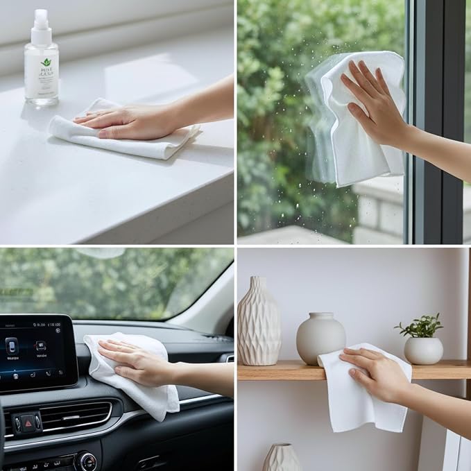 Flour Sack Shop Towels, White Cotton Cleaning Towels 14" x 12", Pack of 6 Reusable Absorbent Towels for Garage, Automotive, Workshop, Kitchen Cleaning, Polishing, Dusting & Multi-Purpose Use - Image 6