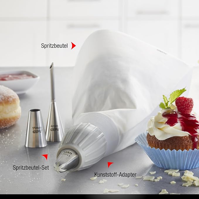 GEFU Deco Piping Bag Set of 5 , Silver - Image 2