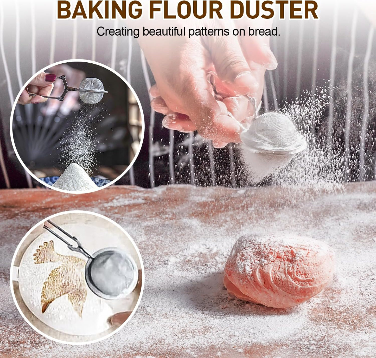 Banneton Bread Proofing Basket, Sourdough Starter Kit with 9" Round & 10" Oval Bread Proofing Basket, Bread Lame, Brushs, Spatula, Scraper, Dough Whisk, Flour Duster & Stencils