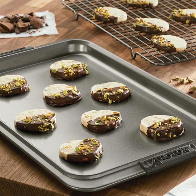 Anolon Advanced Nonstick Bakeware/Baking Sheet and Cooling Rack Set, 2 Piece, Gray - Image 6