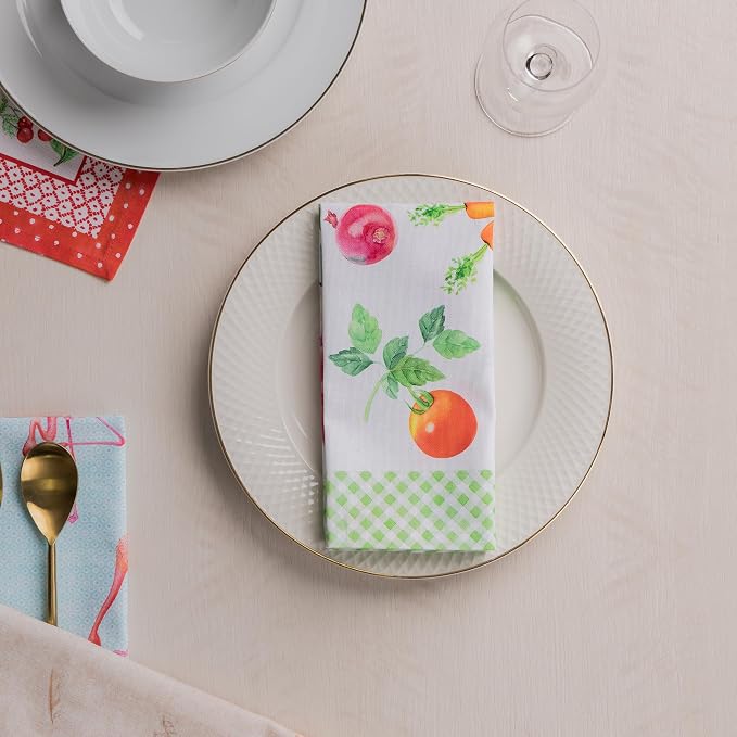 Maison d' Hermine Cloth Napkins Set of 4 Reusable 100% Cotton (18" x 18") | Everyday Square Napkins Cloth Washable Dinner Party Wedding Restaurant Hotel Kitchen Spring Summer - Farmers Garden - Image 9