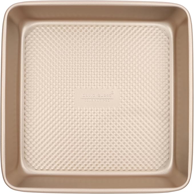 David Burke 9" Square Bake Pan, Carbon Steel, Non-Stick, PFTE & PFOA Free, Oven Safe – Bronze - Image 3