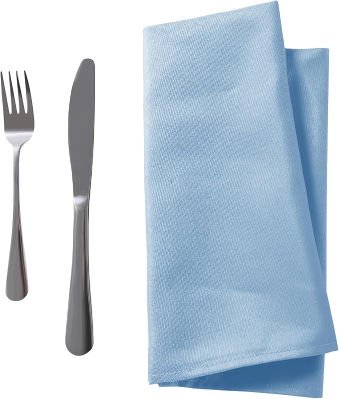 50pcs Polyester Cloth Napkins - 20 x 20 inch Blue Mist Dinner Washable Napkins with Hemmed Edges for Restaurant/Wedding/Hotel(50,Blue Mist) - Image 4