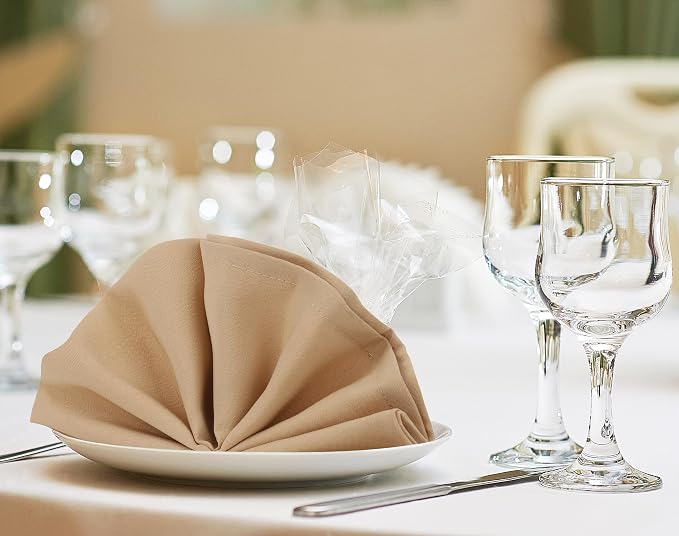 Utopia Home [24 Pack, Beige] Cloth Napkins 17x17 Inches, 100% Polyester | Hemmed Edges, Washable and Reusable Ideal for Parties, Weddings and Dinners - Image 5
