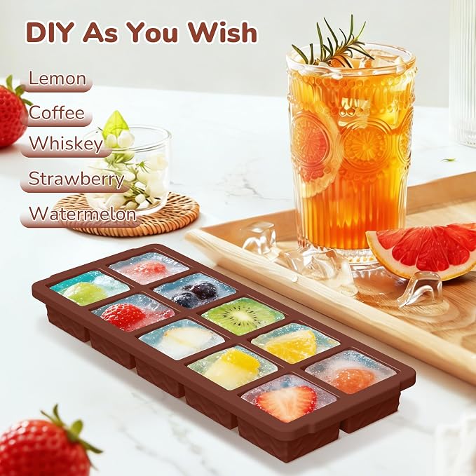 Silicone Freezer Trays with Lid (4-Pack), 1-Cup, 2-Cup, 1/2-Cup & 2-Tbsp Silicone Freezer Molds, Stackable Soup Freezer Meal Prep Containers,Ice Cube Tray for Making Sauce,Smoothies,Yogurt Bites - Image 6