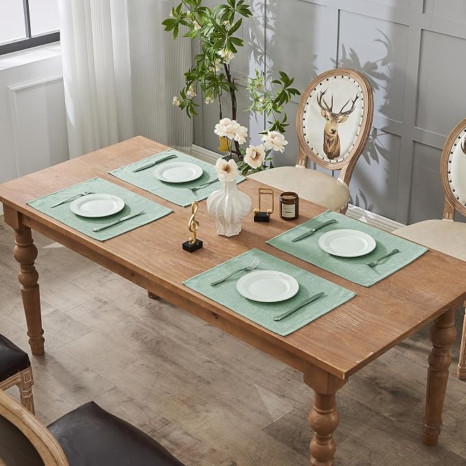 BALCONY & FALCON Rectangle Table Cloth Waterproof Celadon Green 13.8"x 17.7" 6pcs - Image 7