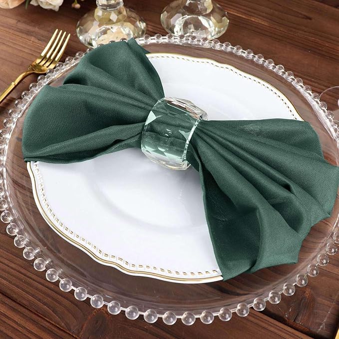 Efavormart Premium Cloth Napkins Set of 5, 20x20 Inch Hunter Green Seamless Dinner Napkins, Washable Linen Table Napkin Cloth with Hemmed Edges for Weddings, Party and Banquet - Image 8