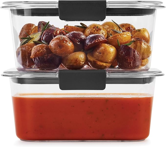 Rubbermaid Brilliance BPA-Free Food Storage Containers, Medium Deep, 4.7 Cup, Airtight & Leak-Proof, Microwave & Dishwasher Safe, 4 Count (Pack of 2) - Image 3