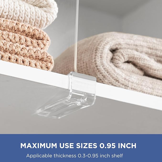 HBlife 12 Inches Tall [Extra Tall Version] Clear Shelf Dividers, 4 Pack Purse Organizer for Closet Perfect for Sweater, Shirts, Handbags in Bedroom and Kitchen, Acrylic Bookshelf for Organization - Image 4