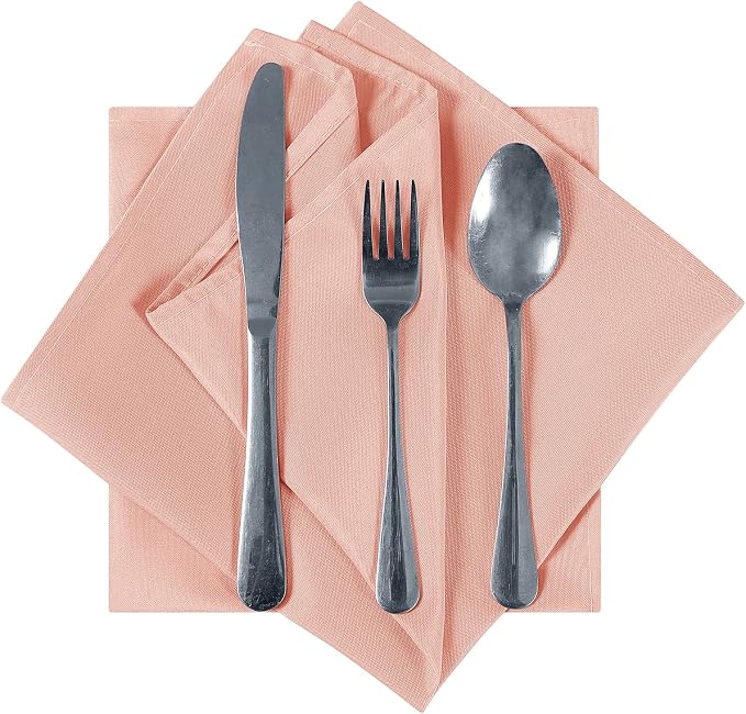 Cloth Napkins 17x17 inch Washable Polyester Dinner Napkins Soft Table Napkins for Wedding Party Dining Banquet(Dusty Pink,25PCS) - Image 3