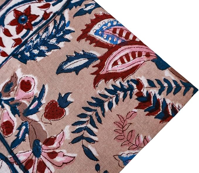 14x14 Inches Cotton Napkins Set of 4, Blue Red, Washable Hand Block Printed Reusable Cloth Napkins for Dinning, Party, Wedding, Home Decor Fall - Image 6
