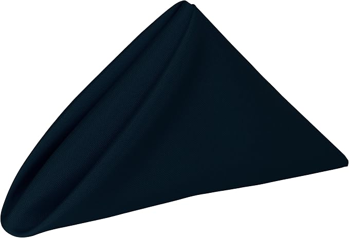 20x20-Inch Square Polyester Cloth Napkins, Navy, Set of 12 | Bulk Case of 1 Dozen, Dinner Napkins, Serged Edges, Machine Washable, Wrinkle-Resistant, Flame-Resistant, Stain-Resistant by UltimateTextile