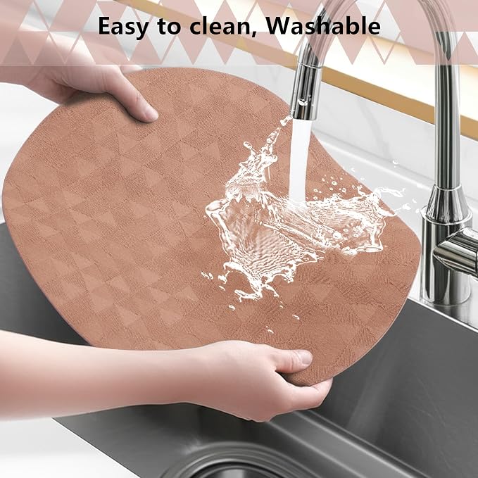 Jovono Upgraded 15" Round Placemats Set of 8, Waterproof & Oil-Proof, Non-Slip Reversible Washable Big Table Mats, Spill-Proof for Kids Families, Restaurant, Hotel, Kitchen, Indoor, Pink - Image 6
