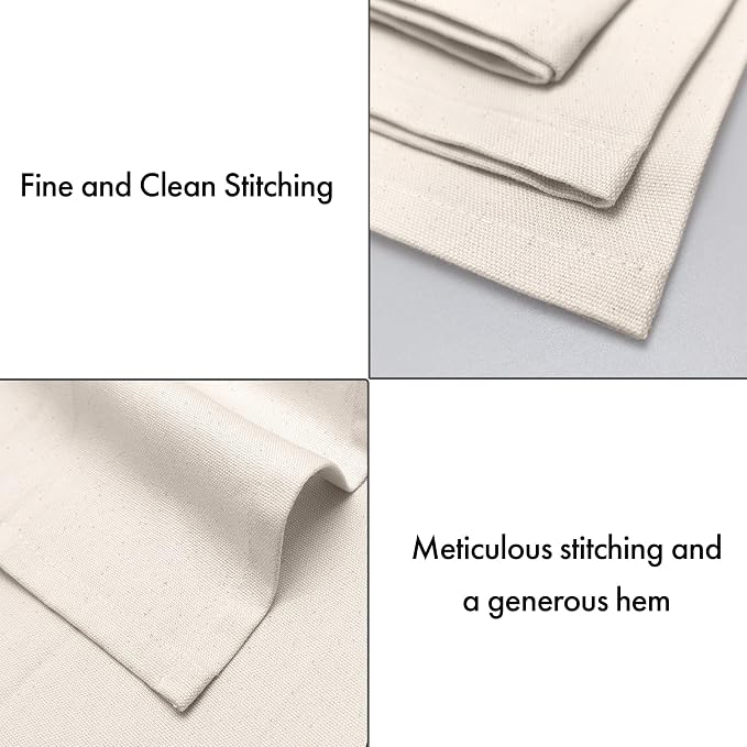 Ruvanti Cloth Napkins Set of 6, 100% Cotton High GSM 18x18 Inches Soft, Washable, Highly Durable & Absorbent, Perfect for Parties, Christmas, Thanksgiving Dinners – Natural Color - Image 7