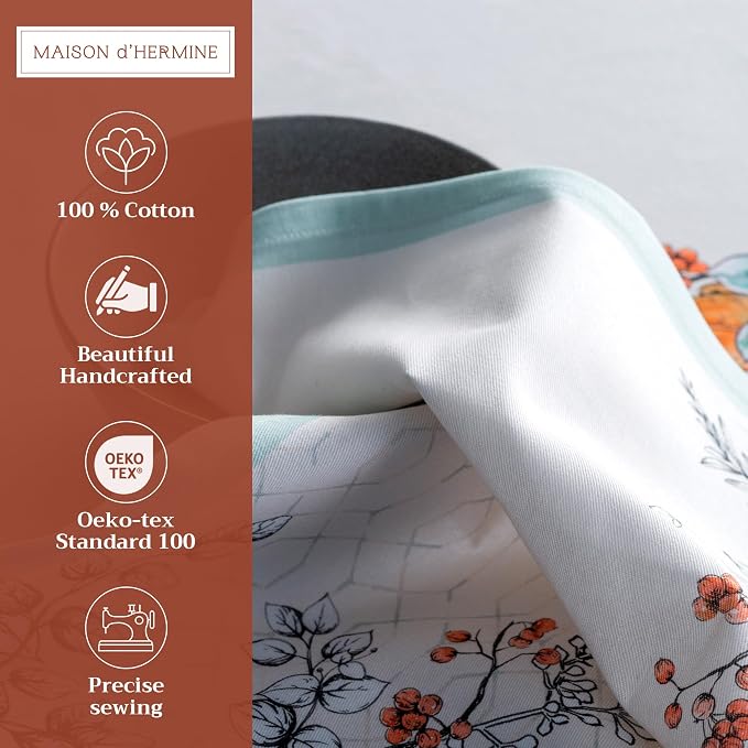 Maison d' Hermine Cloth Napkins Set of 4 Reusable 100% Cotton (20" x 20") | Everyday Square Napkins Cloth Washable Dinner Wedding Restaurant Hotel Kitchen Thanksgiving Christmas - Whitish Shabby Chique - Image 2