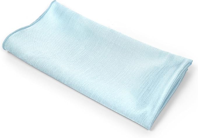 17x17-Inch Shantung Cloth Napkins, Ice Blue, Set of 12 | Bulk Case of 1 Dozen, Satin, Square, 100% Polyester Fabric, Reversible, Faux Dupioni Silk Reverse Side, Machine Washable - Image 9