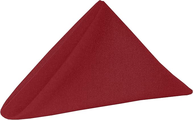 17x17-Inch Square Cotton-Feel Cloth Napkins, Red Set of 12 by UltimateTextile
