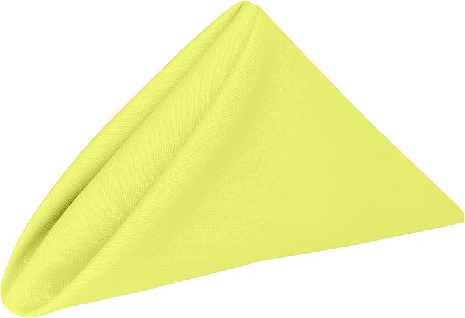 20x20-Inch Square Polyester Cloth Napkins, Lemon Set of 12 by UltimateTextile