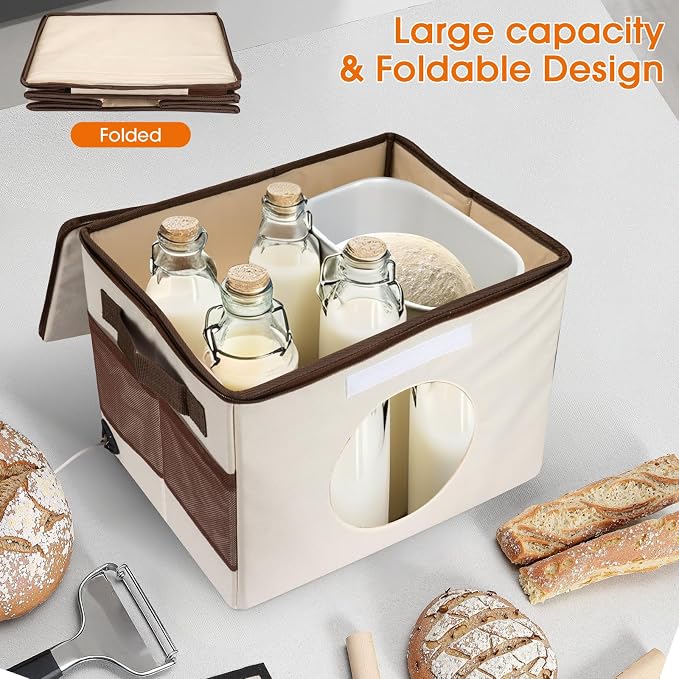 Bread Proofing Box with 86-113℉ Temp Control & 24H Timer, Dough Proofer with Metal Rack, Proofing Box for Sourdough, Bread Baking, Pizza, Yogurt, Kombucha, Space-Saving - Image 5