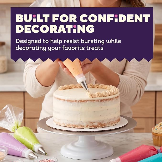 Wilton Disposable Decorating Bags, Piping Icing, 100-Count | Single-Use Piping Bags Fit All Standard Couplers & Tips, No Cleanup Required, Perfect for Icing, Frosting & Cake Decorating - Image 5
