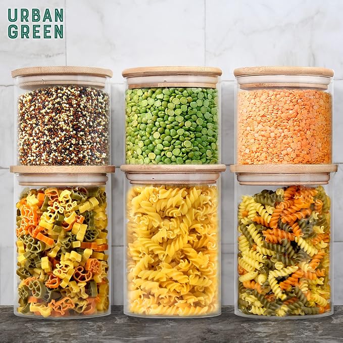 Glass Jars with Airtight Lids, Airtight Glass Canisters with Locking Lids, (Bamboo-20oz-30oz) - Image 4