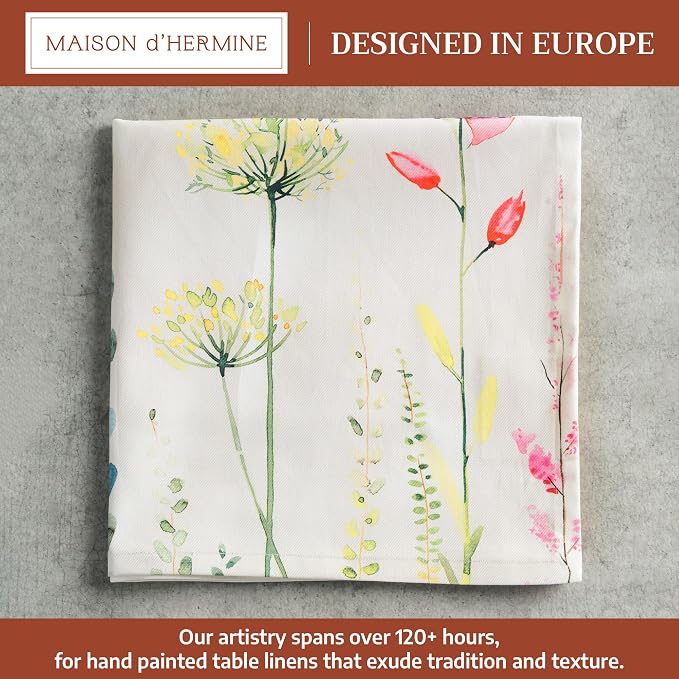 Maison d' Hermine Cloth Napkins Set of 4 Reusable 100% Cotton (20" x 20") | Everyday Square Napkins Cloth Washable Dinner Party Wedding Restaurant Hotel Kitchen Spring Summer - Botanical Fresh - Image 2