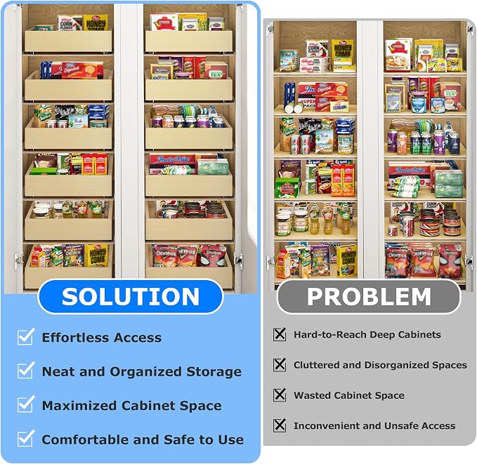 WelFurGeer Soft Close Pull Out Cabinet Organizer, 26" W x 22" D Pull Out Drawer for Cabinet, Bottom Mount Pull Out Drawers for Kitchen Cabinets, Smooth Slide-Out Shelves for Home Kitchen Organization - Image 4