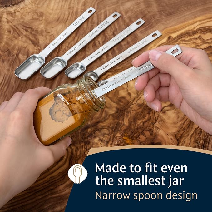 Hudson Essentials Stainless Steel Measuring Cups and Spoons Set (15 Piece Set) - Image 4
