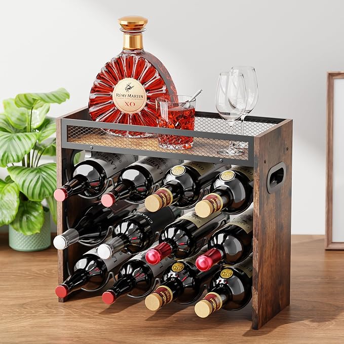 KLM 3-Tier Wine Bottle Display Rack, Holds 12 Bottles. | For Home Kitchen, Bar, Restaurant, Party & Cabinet Wine Storage. - Image 8