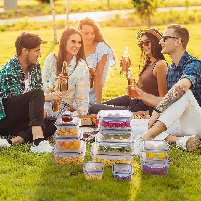 34 PCS Food Storage Containers with Lids Airtight(17 Lids &17 Containers) - Microwave/Dishwasher Safe 100% Leakproof Storage Containers for Meal Prep Kitchen Storage Organization with Labels & Pen - Image 7