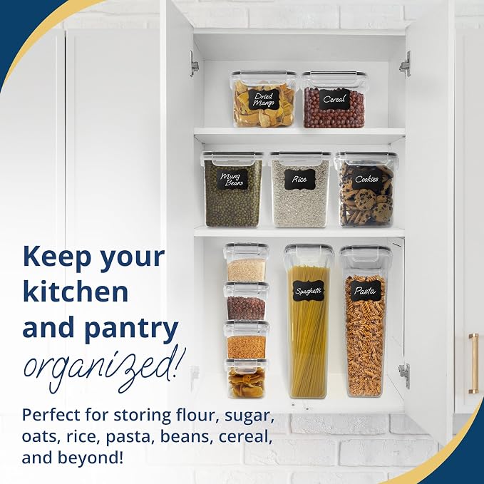 Reli. Pantry Organizers and Storage (36 Sets) Food Containers with Lids | Clear | Airtight plastic storage containers, Kitchen organizers, Food storage canister sets with lids, BPA free, Multi-size - Image 6