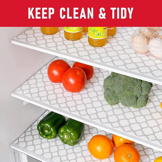 Cooyes Refrigerator Shelf Liners for French Door Fridge, 17.7" × 36" Extra Large, Non-Slip Fridge Liners Machine Washable, Refrigerator Drawer Mats for Glass Shelves Kitchen Cabinet - Image 2