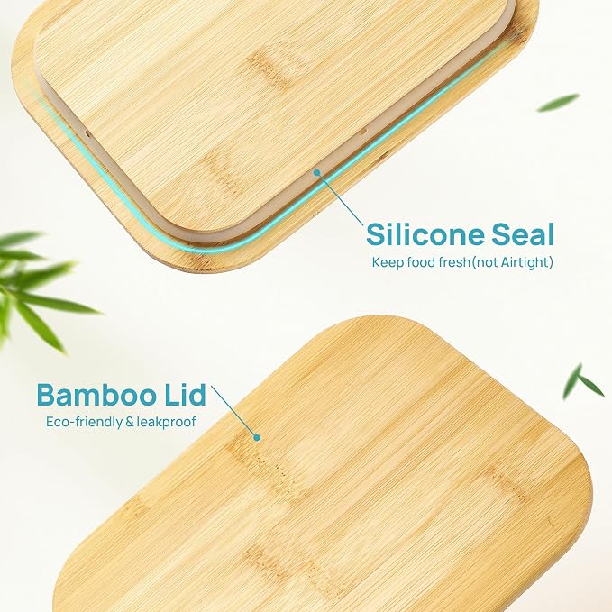 Vtopmart 5 Pack Glass Food Storage Containers with Bamboo Lids, 35oz | Reusable Meal Prep Containers for Leftovers, Lunch & Kitchen Storage, Microwave, Dishwasher Safe Glass Food Containers - Image 6