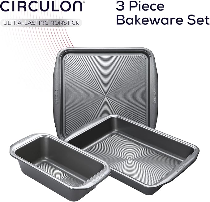Circulon Momentum Carbon Steel Non-Stick Bakeware Set of 3-Grey - Image 2