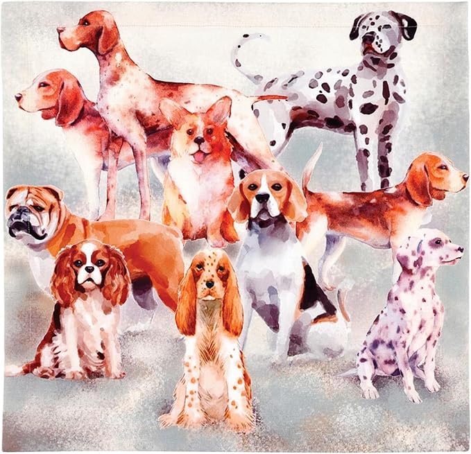 47th & Main Cloth Napkins Set of 4 Soft Absorbent Cotton Table Napkins for Dining, 18" x 18", Dogs by 47thMain