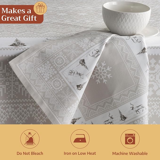 Maison d' Hermine Cloth Napkins Set of 4 Reusable 100% Cotton (20" x 20") | Everyday Square Napkins Cloth Washable Dinner Wedding Restaurant Hotel Kitchen Thanksgiving Christmas - Cozy Christmas - Image 5
