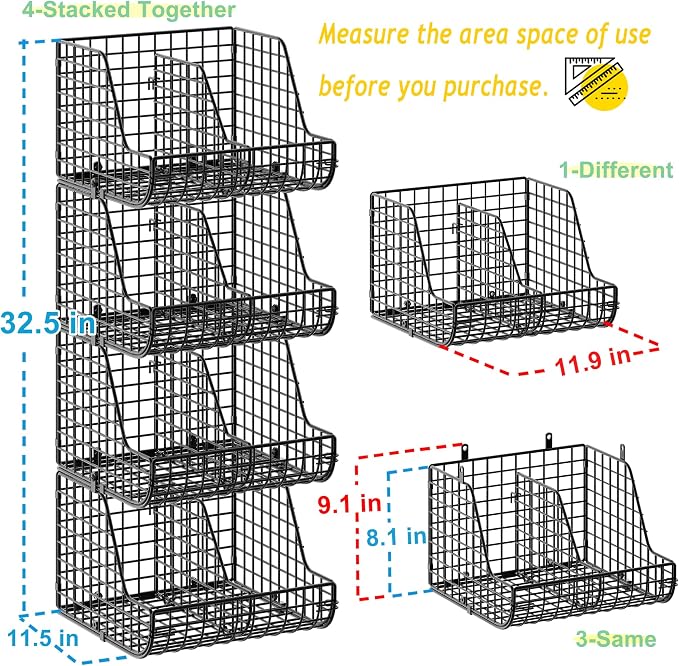 Stackable Soda Can Organizer Stores Up to 72 Cans, 4-Pack Can Storage Organizer for Pantry Shelves, 4-Tier Kitchen Can Holders with 4 Adjustable Dividers, Wire Drink Organizer for Pantry Cabinet Shelf - Image 7